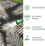 GENIMO Outdoor Rug 5' x 8' Waterproof for Patios Clearance, Reversible Outdoor Plastic Straw Camping Rug Carpet, Large Area Rugs Mats for RV, Picnic, Backyard, Deck, Balcony, Porch, Beach, Black&Beige