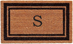 Calloway Mills 152963672S Black Border 36" x 72" Monogram Doormat Letter (S)