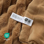 Cozy Bliss Faux Fur Throw Blanket for Couch, Cozy Warm Plush Striped Blanket for Sofa Bedroom Living Room, 60 * 80 Inches Toasty Brown