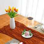 Mandy's Artificial Tulips 20 Stems Sunset PU Faux Flowers for Wedding Home Decor 13.5 Inch