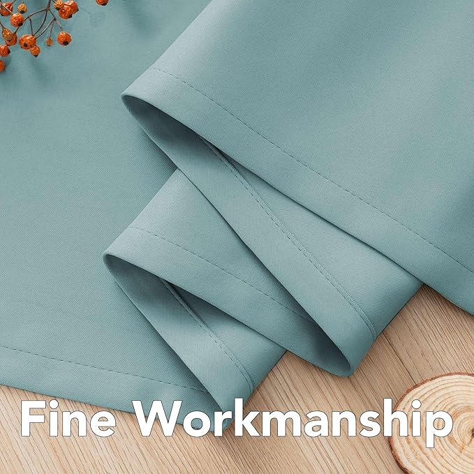 H.VERSAILTEX Premium Blackout Thermal Insulated Room Darkening Curtains for Bedroom/Living Room - Classic Grommet Top (2 Panels, Mineral Blue, 52 Inch by 96 Inch)