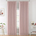 Vision Home Pink Pinch Pleated Full Blackout Curtains Room Darkening Window Panels 90 inch for Girls Bedroom Living Room Thermal Insulated Pinch Pleat Pink Drapes with Hooks Back Tab 40" Wx90 Lx2