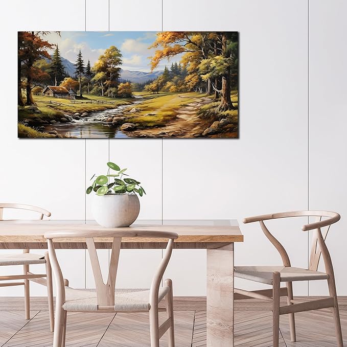 Natural Landscape Pictures for Living Room Wall Decoration,Large Farmhouse Wall Decor Office Canvas Wall Art 29 x 59 Inch