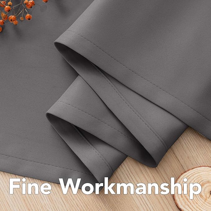 H.VERSAILTEX Charcoal Gray Blackout Curtain Panels for Bedroom Kitchen Curtains Blackout Room Darkening Curtains Window Panel Drapes for Basement - 2 Panels - 52 inch Wide by 84 inch Long, Grommet Top