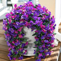 Faux Bougainvillea Artificial Flowers Plants for Outdoors Outside Decoration, 2pcs Fake Flowers Silk Long Trailing Vines UV Resistant Realistic for Front Door Porch Planter Urn Patio Balcony Yard, Mix