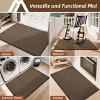 COSY HOMEER-Door-Mat 36"x60" Non Slip Absorbent Entryway Rugs Dirt Trapper Doormats Washable Entrance Mats Low Pile Welcome Floor Mat for Front Back Door and Entry Mats,Brown