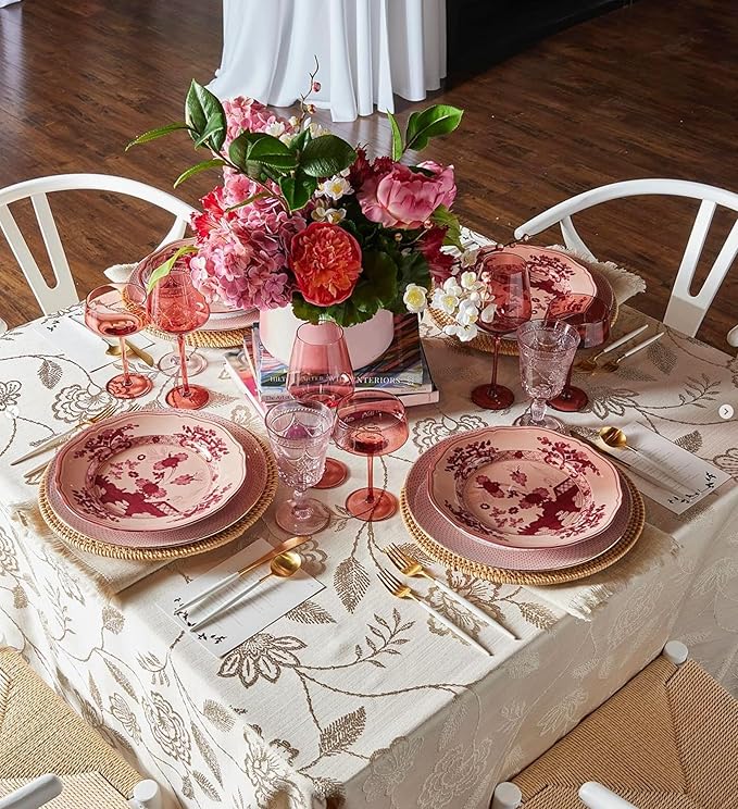 Saludi Original Dark Rose Wine Glasses, 16.5oz (Set of 6) Stemmed Single Color Red Barbie Glass - Great for All Wine Types and Occasions or Gifts - Luxury, Durable, Hand-Blown