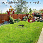 hogardeck Large Wind Spinners Outdoor, 93.3" Metal Tulip Wind Spinner with Stake, 360° Rotating Yard Art, Kinetic Flame Wind Sculptures for Home Lawn Backyard Patio Garden Decor (Red, Golden)