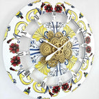 The Gears Clock Wall Clock Italy Collection with Moving Gears (Positano, 36 inch Round)