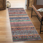 Keen Home Design 2x10 Rug - Machine Washable Runner Rug with Non-Slip Backing, Ideal for Hallway, Entryway, Kitchen, Laundry Room - Vintage, Easy Clean, Durable, Low Pile - (2'6" x 10')