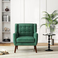 UIXE Faux Leather Accent Chair, Modern Arm Club Chair Upholstered Armchair for Living Room, Comfy Single Sofa Seats Button Tufted Reading Seating, Green