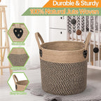 Jute Rope Basket - 12"x12" Woven Plant Pot Cover, Boho Indoor/Outdoor Multifunctional Storage