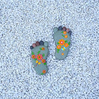 Stepping Stones - Resin Footprint Shaped Set of 2 (Light Gray)