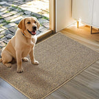 JSEI Dirt Trapper Door Mat 24"x36" Non-Slip Washable Entrance Mat, Dog Doormats, Absorbent & Fade-Resistant Floor Mats, Low Profile Welcome Mats for Entryway, Front Door, and Inside Entrance, Beige