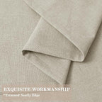 Extra Wide 100% Blackout Linen Textured Curtains - Room Dividers, W200 x L96 (1 Panel), Pinch Pleat Drapes for Living Room, Full Light Block Out Drapery for Sliding Door, Ivory White