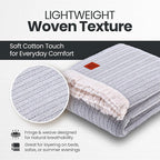 Gold Case Throw Blanket for Bed – 100% Recycled Turkish Cotton Bed Blanket – Decorative Throw Cotton Blankets for Living Room & Bedroom – Vintage Grey Woven Queen Blankets – 90x90