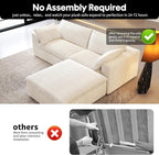 78.74" L Shaped Modern Sofa Modular Sectional Cloud Couch with Ottoman,Upholstered Couches with Plush Corduroy Fabric for Living Room Furniture,Bedroom and Apartment,No Assembly Required,White