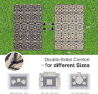 OLANLY Outdoor Rug Waterproof 5x8 ft Clearance, Reversible Outdoor Plastic Straw Rug with Floral Pattern, RV Mat for Patio, Camping, Balcony, Deck, Backyard, Black & Beige