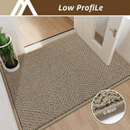 COSY HOMEER-Door-Mat 24"x36" Non Slip Absorbent Entryway Rugs Dirt Trapper Doormats Washable Entrance Mats Low Pile Welcome Floor Mat for Front Back Door and Entry Mats,Taupe
