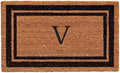 Calloway Mills 152963672V Black Border 36" x 72" Monogram Doormat Letter (V)