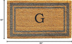 Calloway Mills 153021830G Periwinkle Border 18" x 30" Monogram Doormat, (Letter G)
