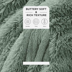 Bedsure GentleSoft Fluffy Sage Green Throw Blanket, Sage Green Decor for Room, Soft Cozy Fuzzy Plush Minky Thick Warm Sherpa Fleece Faux Fur Throw Blanket for Couch, Decorative Spring Gifts, 50x60