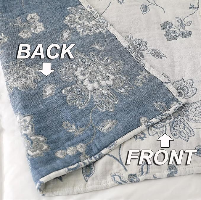 MSGKV Throw Blanket 100% Cotton Blankets Stitch Blanket,Versatile Knit Woven Super Soft Warm & Decorative Blankets for Chair Bed Sofa Couch and Bedroom Living Room,60''Wx 80''L