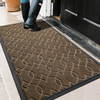 Yimobra Front Door Mat Outdoor Indoor 47x32, All-Season, All-Weather, Heavy Duty Welcome Door Mats Outside Entrance, Non Slip Porch Patio Entrance Mat, Brown