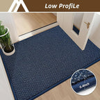 COSY HOMEER-Door-Mat 36"x60" Non Slip Absorbent Entryway Rugs Dirt Trapper Doormats Washable Entrance Mats Low Pile Welcome Floor Mat for Front Back Door and Entry Mats,Navy Blue