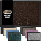 GORILLA GRIP 100% Waterproof All-Season WeatherMax Doormat 35x23, US Designed Natural Rubber, Stain and Fade Resistant, Low Profile Indoor Outdoor Door Mats, Easy Clean Patio Mat, Dark Brown Pebble