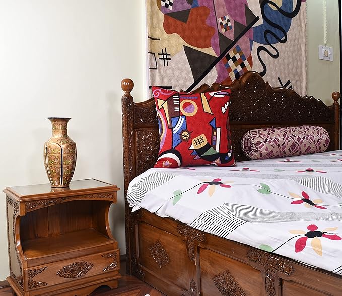 Kandinsky Red Abstract Pillow Cover Gegen Modern Pillowcase Scarlet Reds Abstract Chair Cushion Contemporary Pillow Farmhouse Pillows Couch Handembroidered Wool Size 18x18