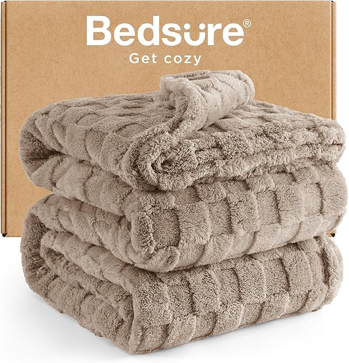 Bedsure GentleSoft California King Blanket for Bed - Super Soft Cozy Blankets for Women Men Girls, Large Fuzzy Fleece Throw for Bedroom Decor, Light Taupe, 102x96 Inches