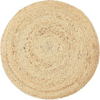 REDEARTH · Cylindrical Pouf Foot Stool Ottoman - Jute Braided Pouffe Poof Accent Sitting Footrest for Living Room, Bedroom, Nursery, Patio, Lounge & Other Rooms (Natural Teal, 18"x18"x14")
