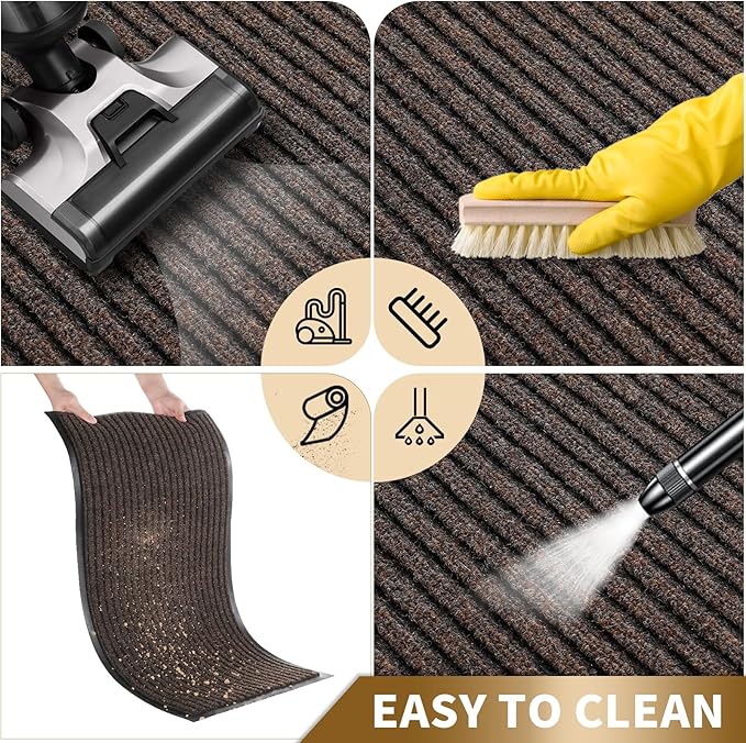 Yimobra Front Door Mat Outdoor Indoor Entrance, 100% Waterproof All-Season All Weather Doormat, Welcome Matt Outside Entry, Non Slip, Low Profile, Heavy Duty Patio Porch Floor Mats,36 x 17