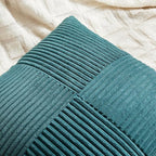 Fancy Homi 2 Packs Teal Decorative Throw Pillow Covers 20x20 Inch for Living Room Couch Bed Sofa, Rustic Farmhouse Boho Home Decor, Soft Corss Corduroy Patchwork Accent Square Cushion Case 50x50 cm