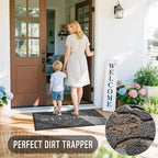 Yimobra Welcome Mat Outdoor Indoor, All-Season Waterproof Front Door Mat Outside Entrance, All-Weather Heavy Duty Non-Slip Doormat, Low Profile Porch Patio Entrance Mats, 60x36, Dark Grey