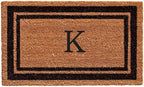 Calloway Mills 152963672 Black Border 36" x 72" Monogram Doormat Letter (K)