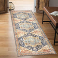 Keen Home Design 2x7 Rug - Machine Washable Runner Rug with Non-Slip Backing, Ideal for Hallway, Entryway, Kitchen, Laundry Room - Vintage, Easy Clean, Durable, Low Pile Rug - (2'6" x 7')