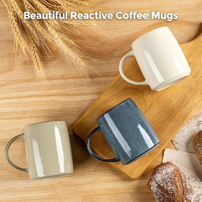 GBHOME Large Coffee Mugs Set of 4, 18oz Handmade Ceramic Coffee Mugs Set with Gradient color for Latte/Tea/Beer/Hot Cocoa, Dishwasher & Microwave Safe, Multi-Color