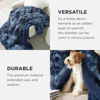 Bedsure GentleSoft Fluffy Tie Dye Navy Blue King Size Blanket for Bed, Thick Soft Sherpa Faux Fur Fleece Bedding Fuzzy Plush Winter Warm Large King Blanket, Cozy Blue Gifts for Men Women, 108x90