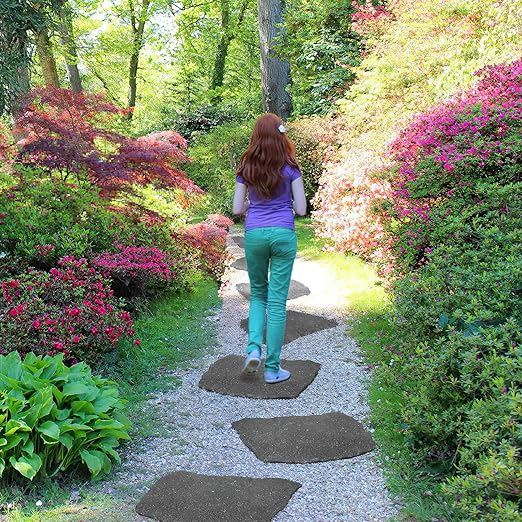 3 Pack Rubber Stepping Stones Outdoor Garden Rubber Pavers Pathway Walkway Paving Stones