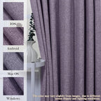 Room Divider Curtains Screen Partitions, Linen Look 100% Blackout Drapery 84 Inches Long, 120" Wide Pinch Pleated Window Drapes, Privacy Protecting, Light Blocking, (1 PC, Violet)
