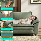 LINSY HOME Modular Sectional Sofa - 123'' Oversized Corduroy Cloud Couch L Shaped Couch with Movable Ottoman Soft Modern Comfy Sofa for Living Room Apartment Office, Green