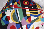 Kandinsky Impulse Modern Decorative Pillow Cover Black Abstract Toss Pillowcase Farmhouse Chair Cushion Contemporary Pillow Mid-Century Chair Cushions Hand Embroidered Pillow Wool Size 18x18