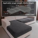 Couch Cushion Covers for Sectional Sofa, Stretch Soft Sofa Slipcovers Washable Wear-Resistant Universal Furniture Protector for Living Room(2 Seaters Covers+1 Chaise Cover, Dark Gray)