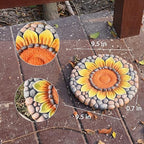 Sunflower Stepping Stones Outdoor Garden - Pavers for Outside Walkway Garden Stones Garden Stepping Stones Outdoor Decorative Stone for Garden 9.5 * 9.5 * 0.7 Inch LC Lcdecohome