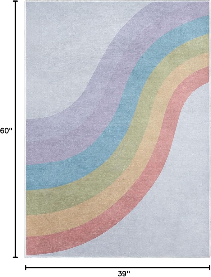 Well Woven Kids Rainbow Rug, 3'3" x 5', Multi Color