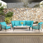 hyha Waterproof Couch Cushion Covers, Stretch Sofa Couch Seat Slipcover for Dog Washable, Non-Slip Waterproof Outdoor Cushion Covers for Patio Furniture Replacement (1 Piece for Small, Peacock Blue)