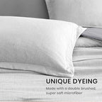 Monbix Queen Comforter Set - 7 Pieces Cationic Dyeing Light Grey Bed in a Bag Queen Bedding Sets with Comforter, Sheets, Pillowcases & Shams, Reversible Bedding Comforters Sets