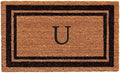 Calloway Mills 152963672U Black Border 36" x 72" Monogram Doormat Letter (U)